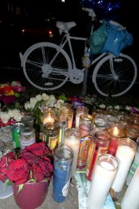 "Ghost Bike" memorial for Chelsea on Waugh Dr.