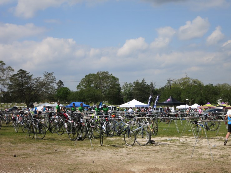 Some remaining bikes at the lunch stop