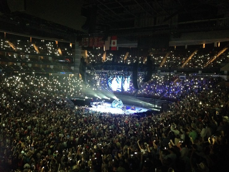 I believe this was during The River. Lighters have long since been replaced by cell phones. Still, a great site to see.