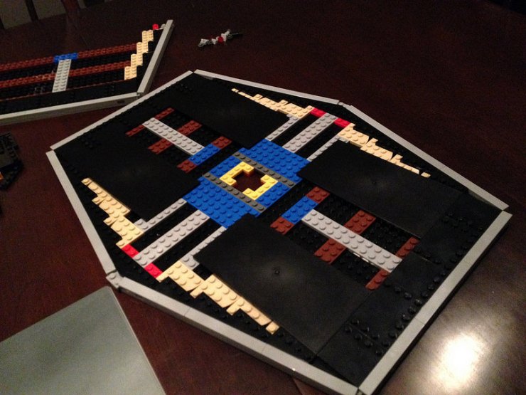 Here is one of the panels connected, before all the outer coverings have been added.